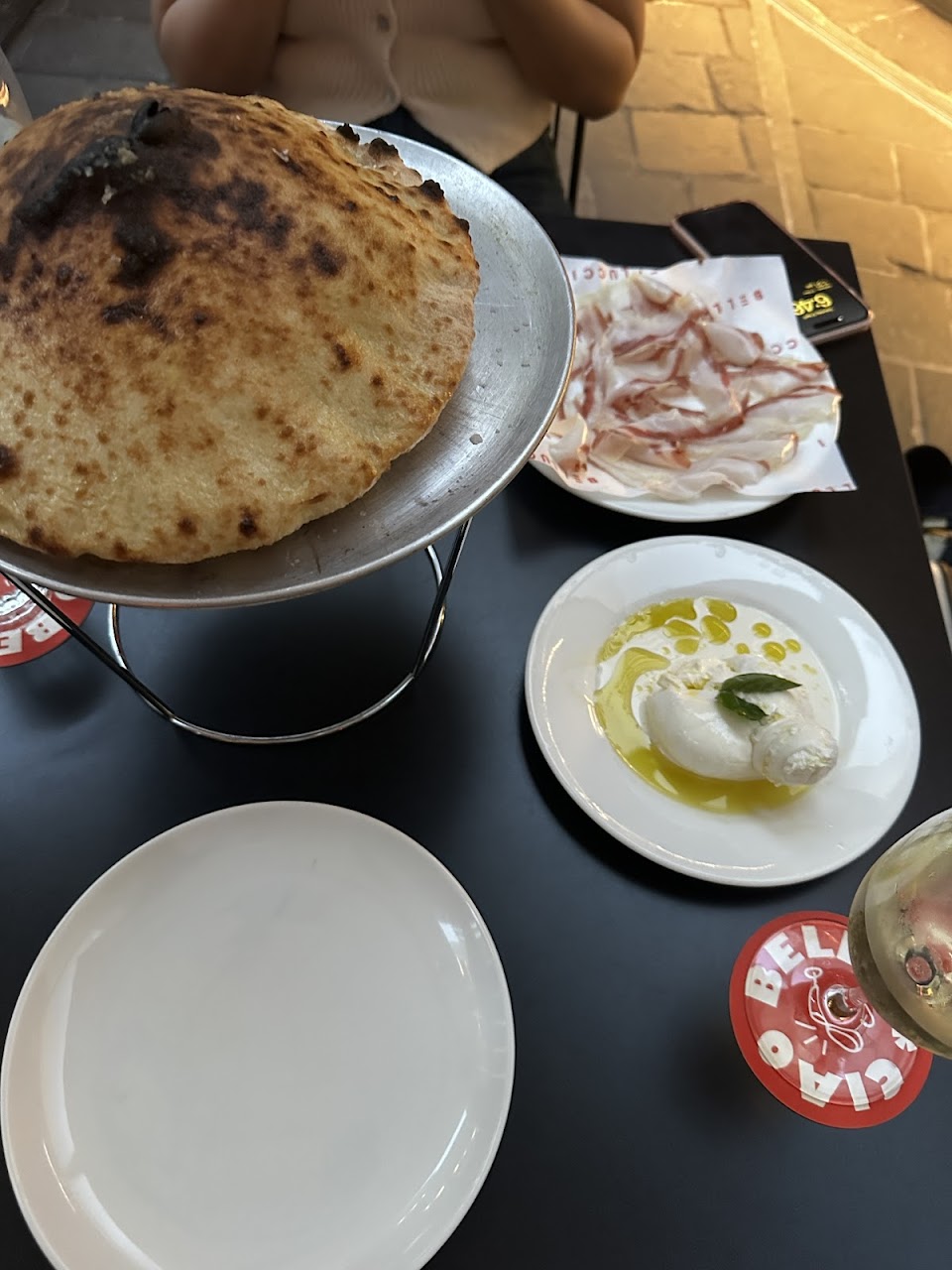 Wood-fired bread and antipasti at Bellucci Cucina